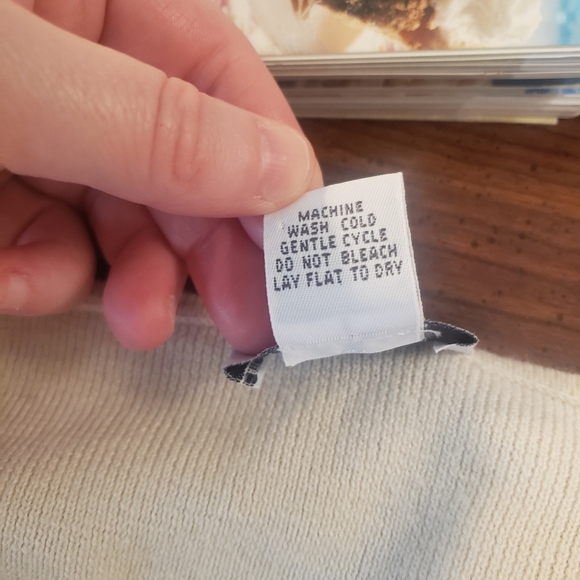 Ann Taylor Loft Wool Cream Blouse, Bow on Collar - Picture 12 of 14